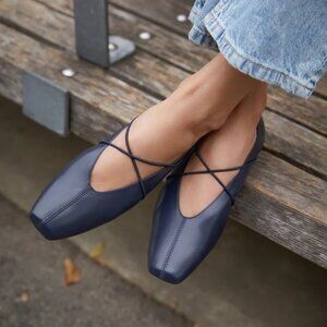 M.Gemi The Una Ballet Flat in Navy